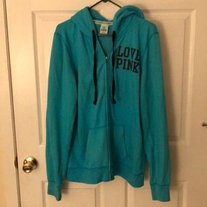 PINK Teal Zip Up Jacket